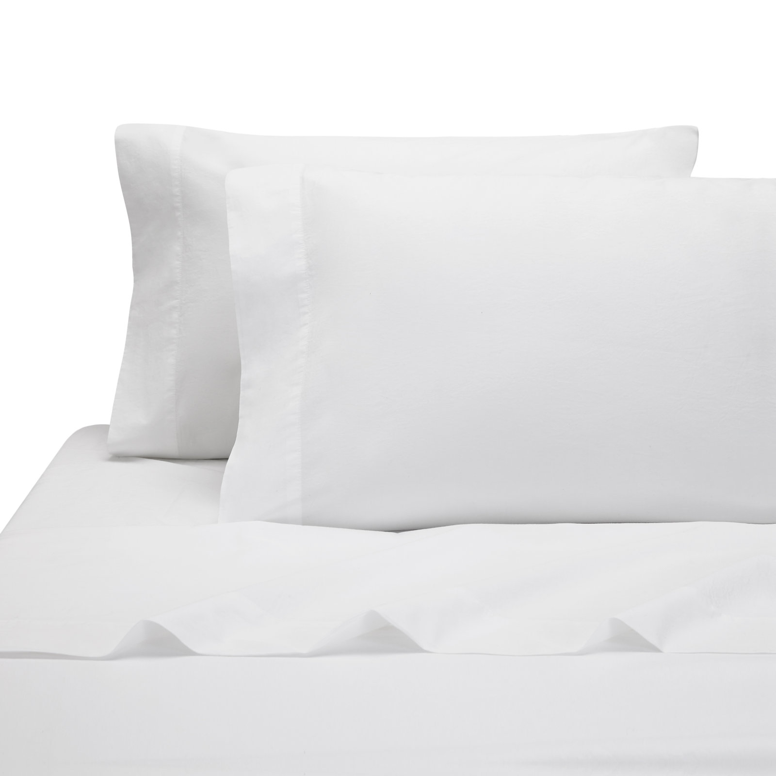 Ludlow Tencel Cotton Pillowcase , White, Standard/Twin Pillowcase