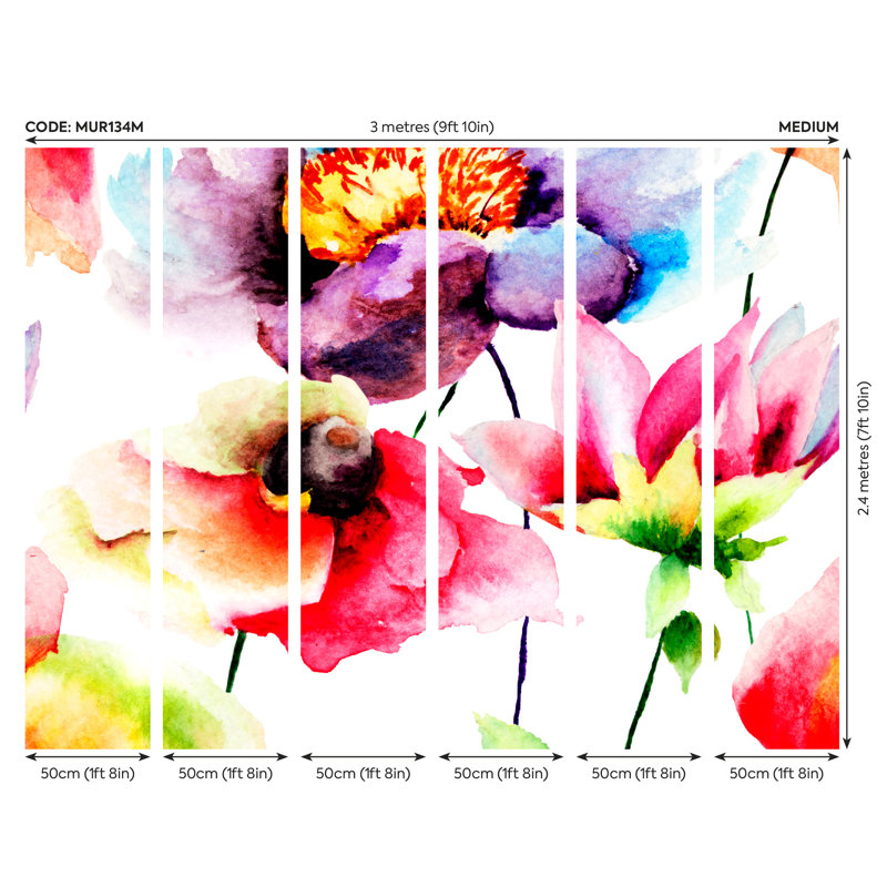Bihari Matte Wall Mural, 240 cm L x 300 cm W