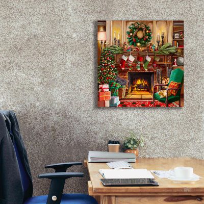 «Fireside Christmas» par Nicky Boehme, art mural sur toile