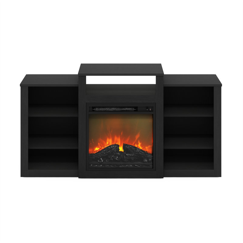 Latitude Run® Alecxa Electric Fireplace End Table, Americano