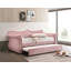 Lit de jour en velours rose avec couchette (simple)