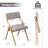 Elegantly Designed Foldable Chair With Solid Wood Frame And Button-Tufted Upholstered Backrest And Seat-487329469
