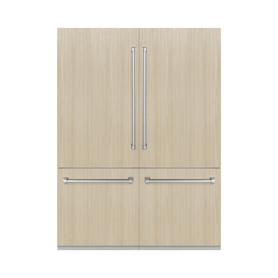 ZLINE 60 in. Panel Ready French Door Built-In Refrigerator with Graphite Grey Interior