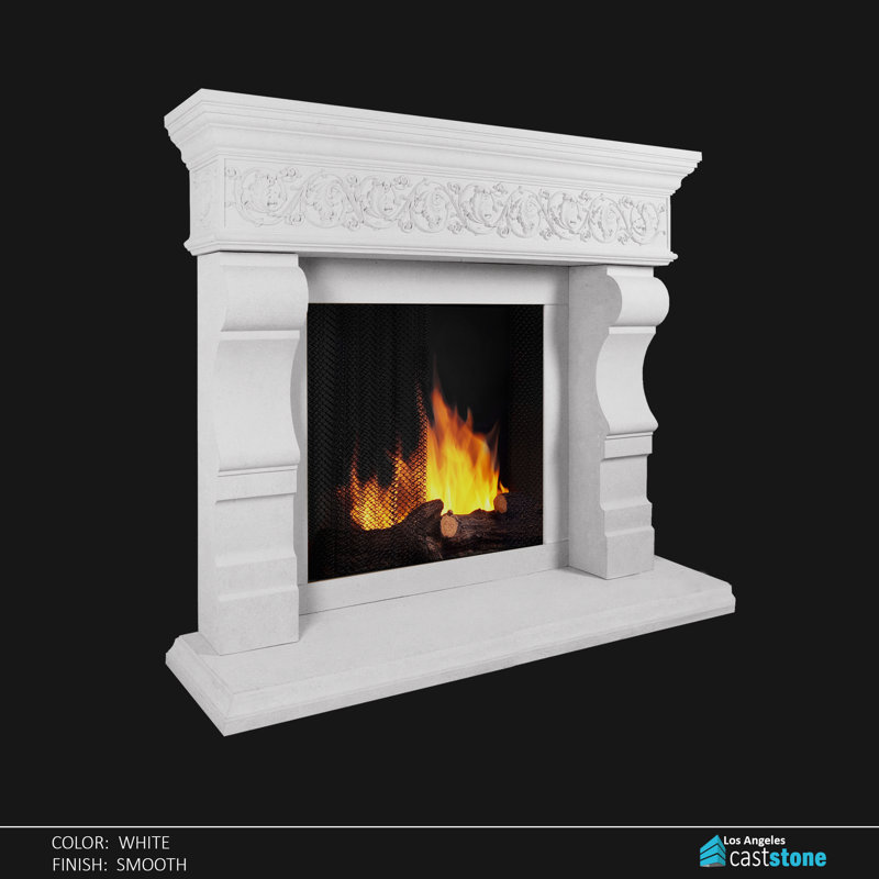 Helena Fireplace Surround, White Smooth