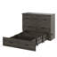 Armoire lit escamotable double avec station de charge, lit plateforme pliable multifonctionnel avec 1 grand tiroir de rangement pour chambre d'amis, petite chambre, gris rustique-65480309