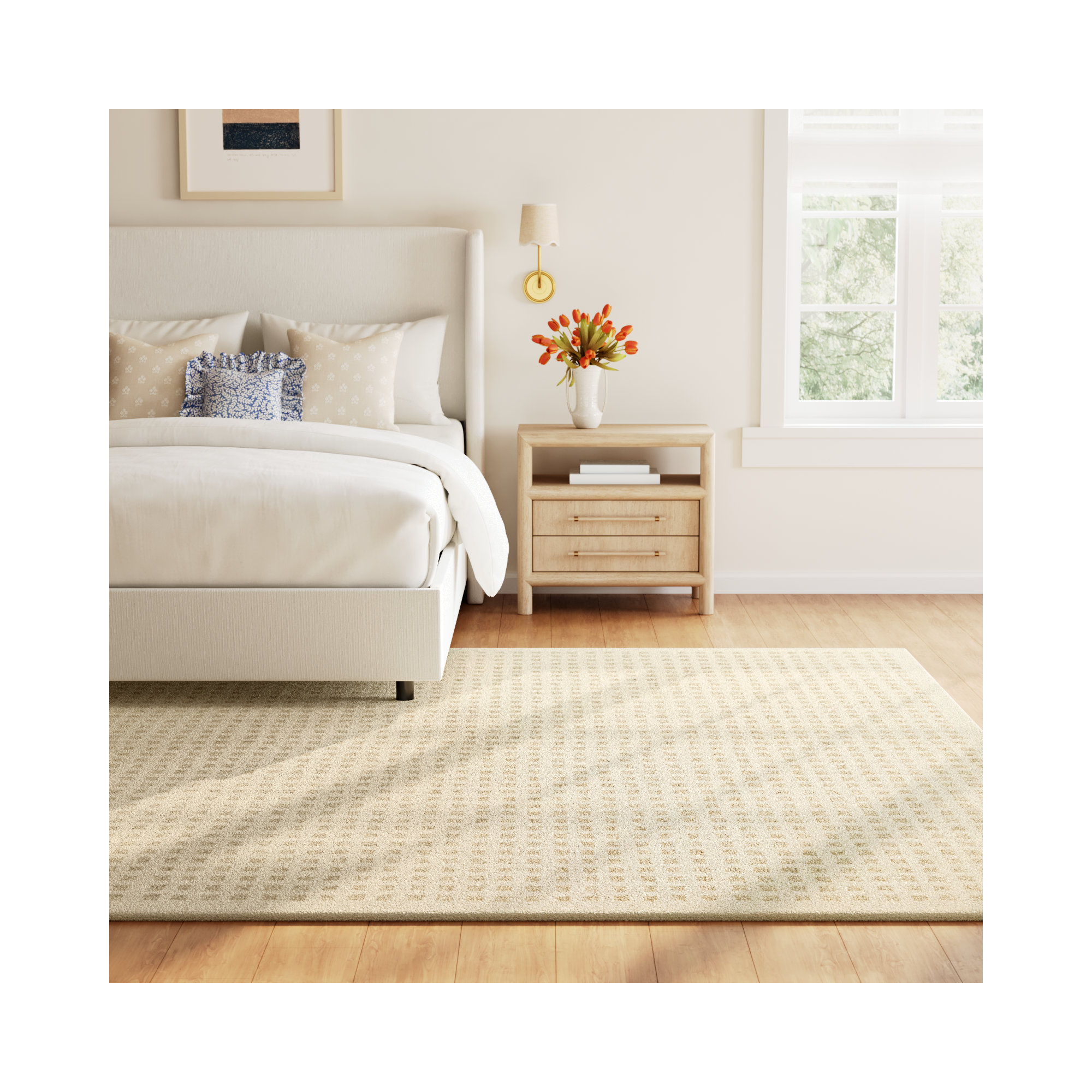 Chris Loves Julia x Loloi Polly Handmade Ivory/Natural Rug, Rectangle 8'6" x 11'6"