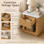 Table de chevet en bois avec tiroir de rangement et tablette ouverte-133209693-133209695