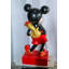 Grande statue de personnage tenant un bol en or 21 po x 21 po x H 47 po