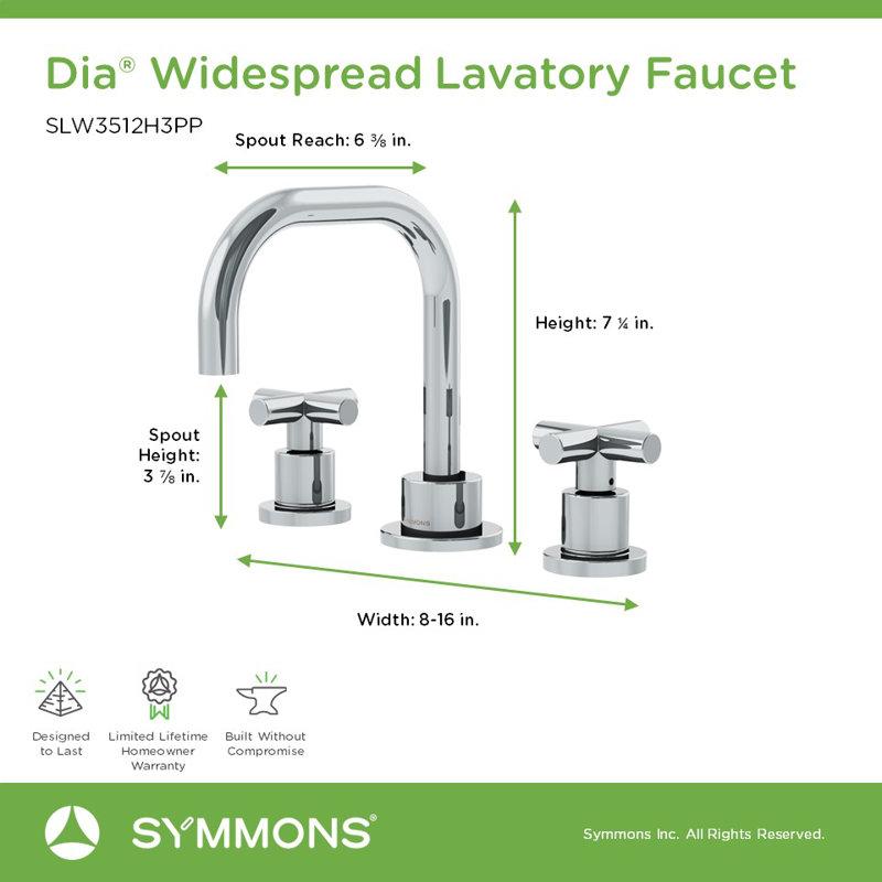 Dia Widespread Two-Handle Bathroom Faucet with Push Pop Drain