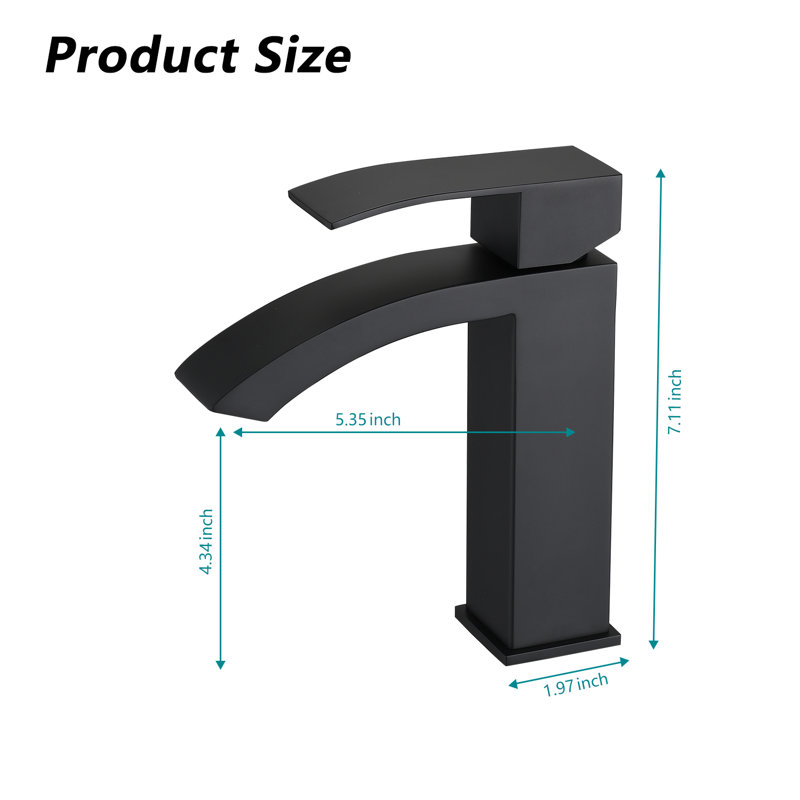 Single-Hole Bathroom Faucet, Matte Black