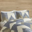 Élégante literie imprimée double / grand - housse de couette en coton avec revers uni et fermeture à boutons 2 taies décoratives 3 pièces