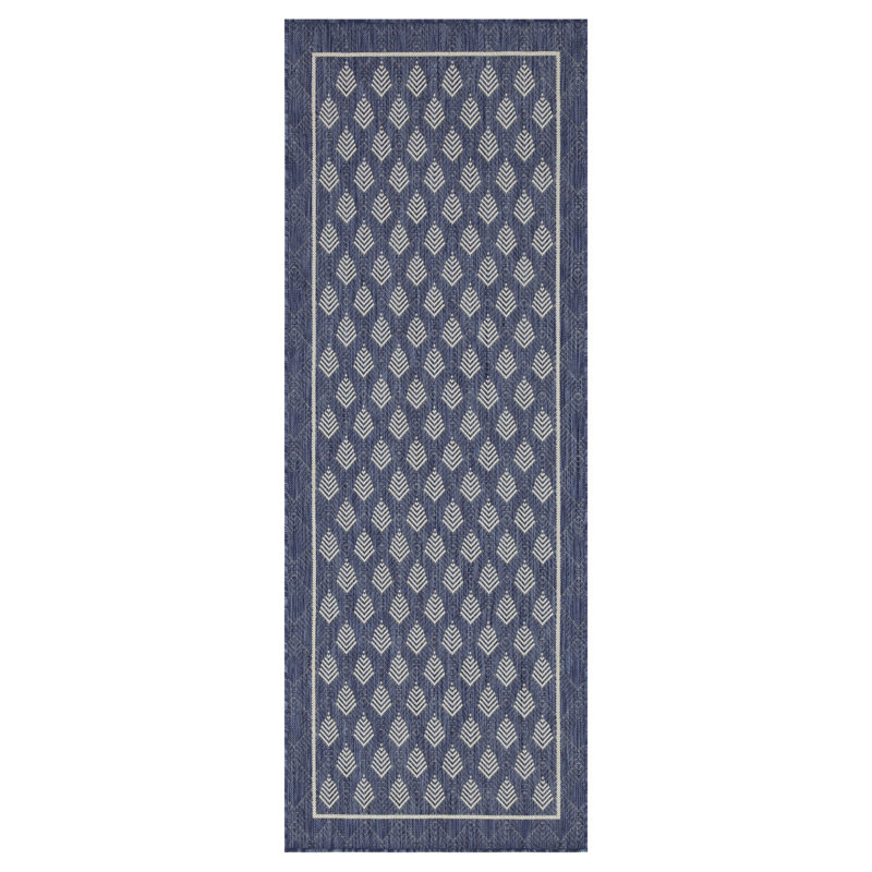 Blue 2 Ft. 7 In. X 7 Ft. 3 In. Indoor/Outdoor Area Rug, Runner 2'7" x 7'3"