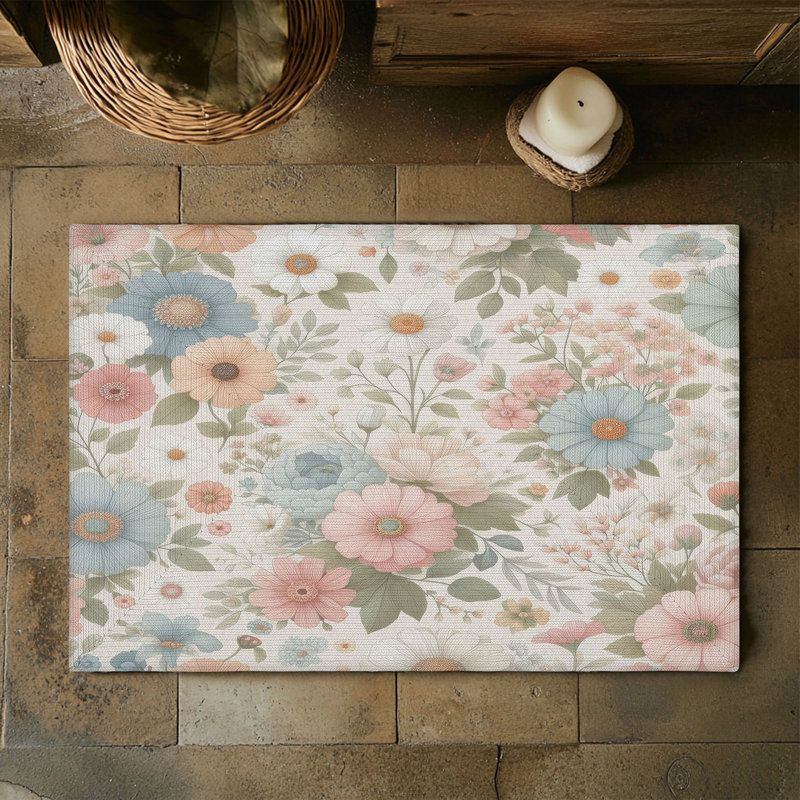Tapis tressé fleuri, Rectangulaire 3 pi x 5 pi