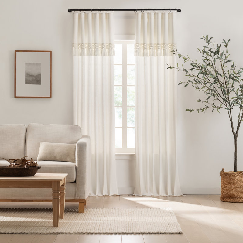 Mattson Polyester Blend Semi Sheer Curtain Single Panel, 50'' W x 84'' L