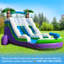 Glissade d'eau gonflable de 23 pieds de qualité commerciale avec pataugeoire, mur d'escalade remplaçable, glissade tropicale humide et sèche avec ventilateur (bleu)-125123698