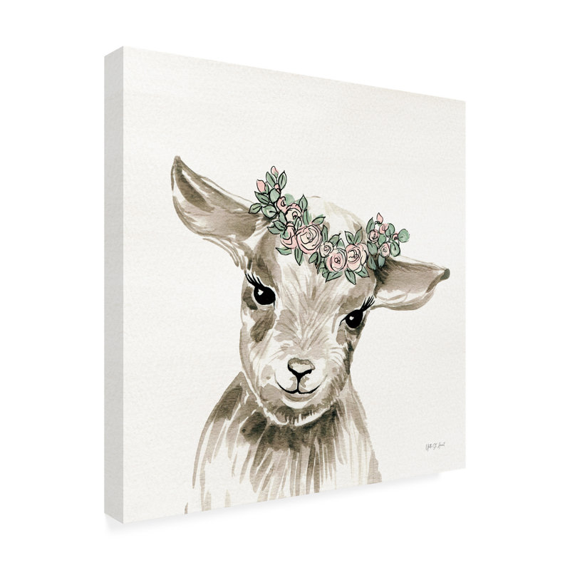 Art mural sur toile «Rouleau d'agneau avec couronne», H 14 po x l 14 po