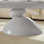 Table basse ovale avec base sculpturale Lucky Stone en fibre de verre gris, table centrale minimaliste moderne de 47,24 pouces