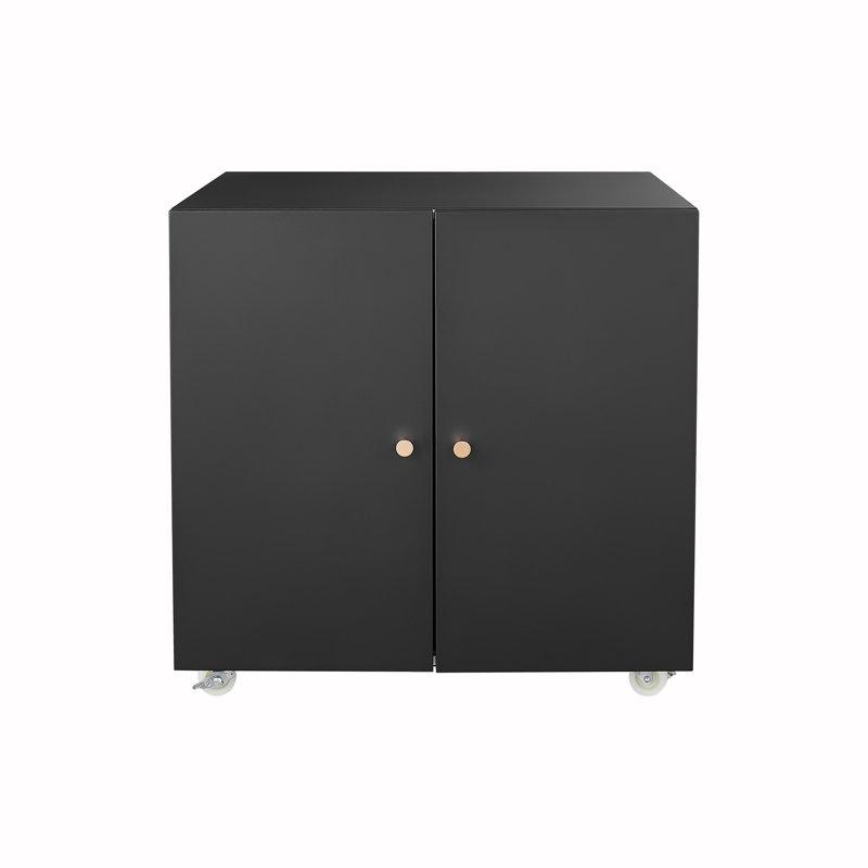 Support d'imprimante avec roulettes 23,62 po, H 23,62 po x l 23,62 po x P 23,62 po, Noir, noir, noir, noir