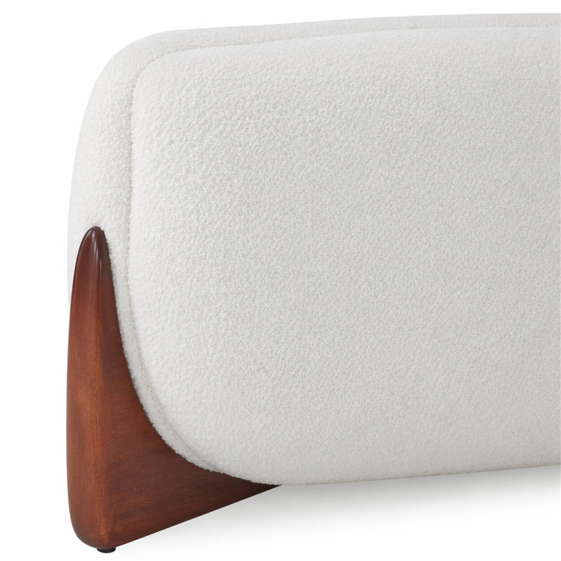 Canapé 82 pouces Boucle Sherpa, Tissu beige