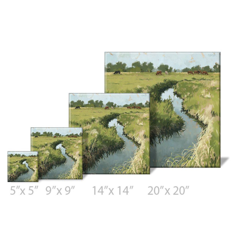 «Winding Stream», impression sur toile tendue, H 5 po x l 5 po x P 1 po