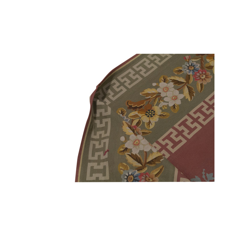 Hand-Knotted High-Quality Brown and Green Area Rug