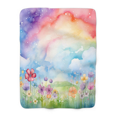 Printemps arc-en-ciel délice - couverture en sherpa de qualité supérieure 1 pièce - reproduction d'art luxueuse