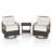 3 PCS Outdoor Swivel Chair Set with 2-Tier Tempered Glass Side Table Cushions-2119465975