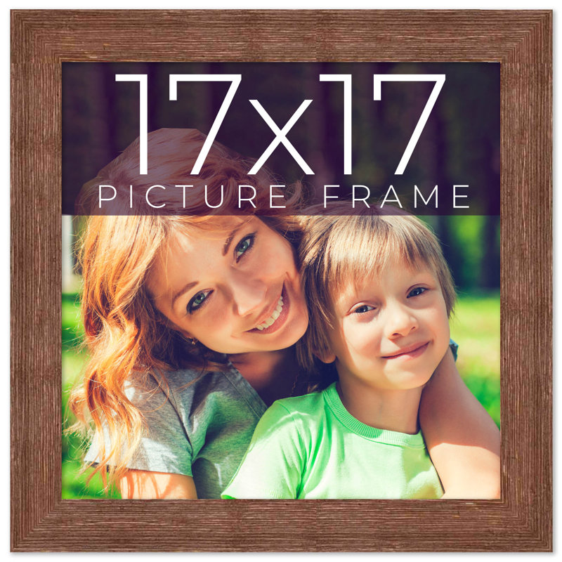 Cadre photo en bois massif Mattew, 17 po x 17 po, Brun