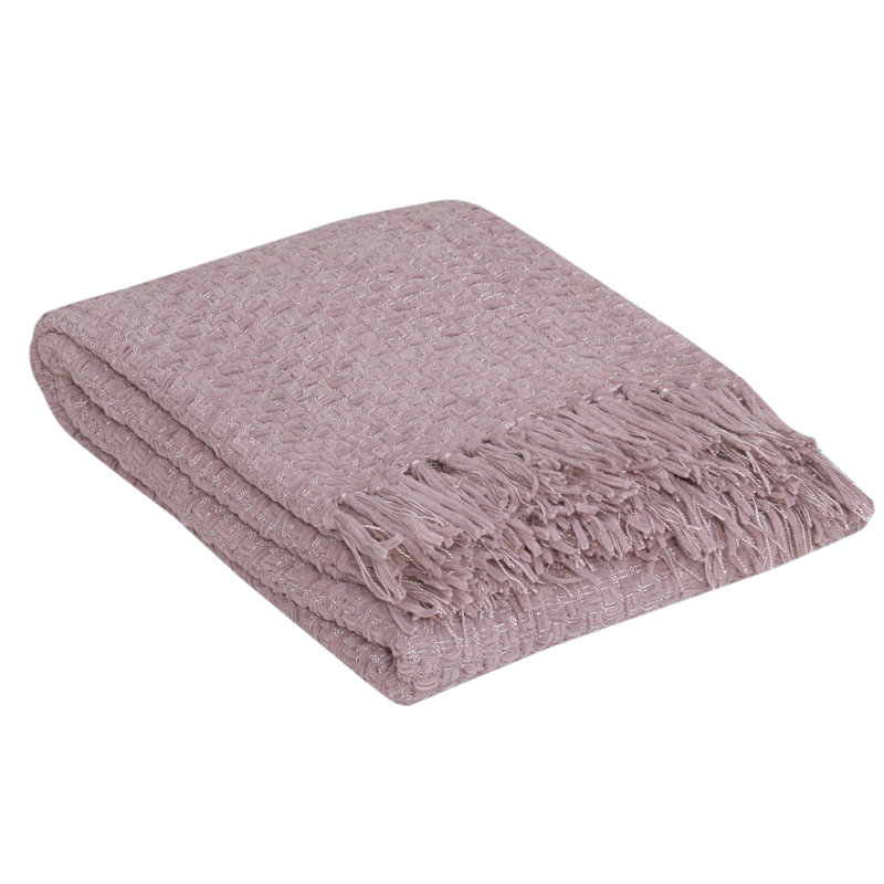 Jeté en chenille façon vannerie, Purple