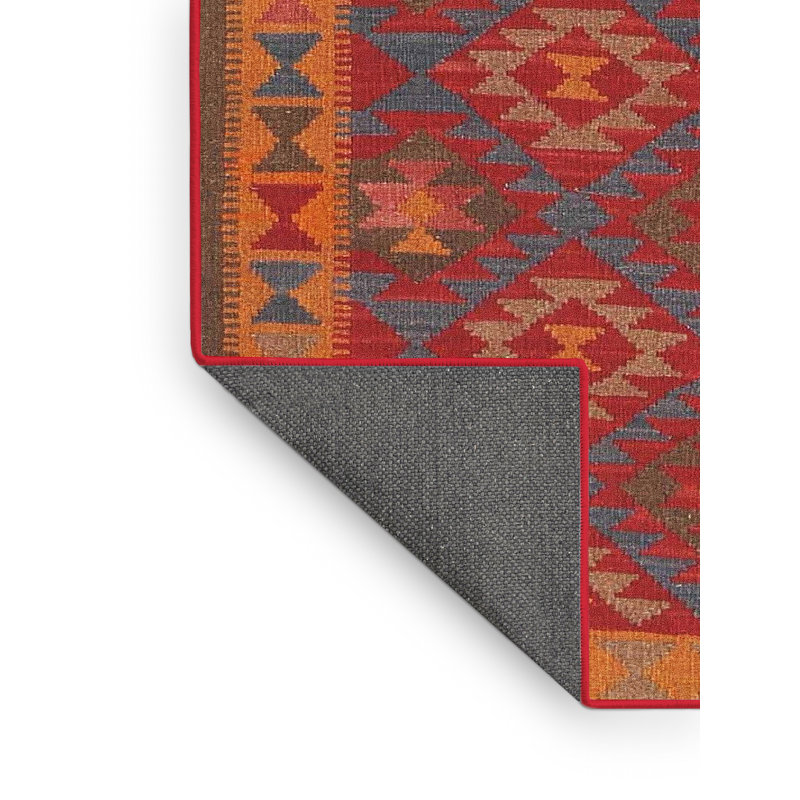 Tapis noir/orange/beige contemporain Neophytos, Rectangle 2 pi x 3 pi