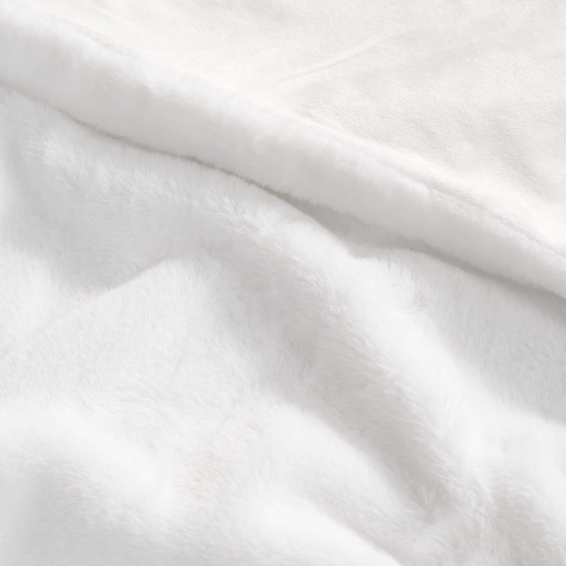 Juicy Couture Solid Rabbit Mink Blankets, White