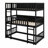Triple Wood Bunk Bed, With Ladders, Guardrails-730253880