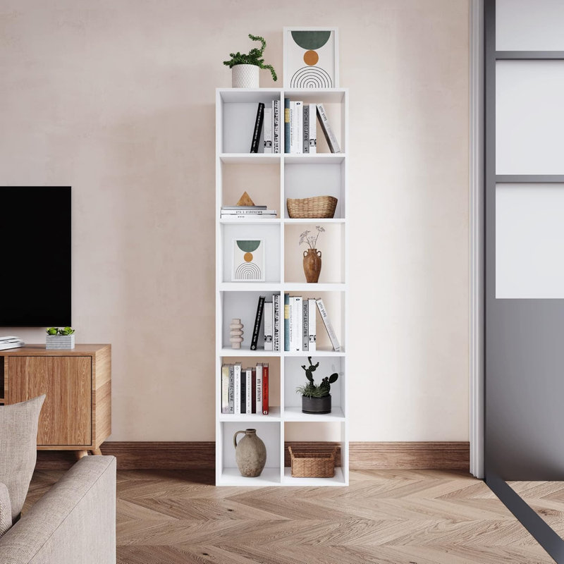 Bibliothèque Ebern Designs, étagère de rangement ouverte à 6 cubes, (3 tablettes) H 23,6 po x l 15,7 po x P 11,8 po