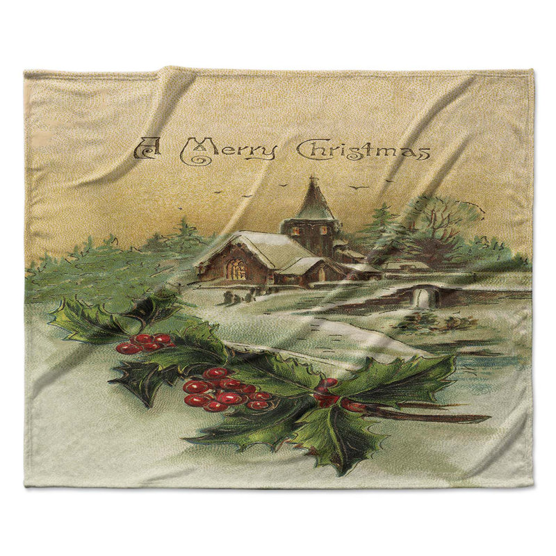 Christmas Mistletoe Blanket Plain Weave / Muslin Heated Throw Blanket