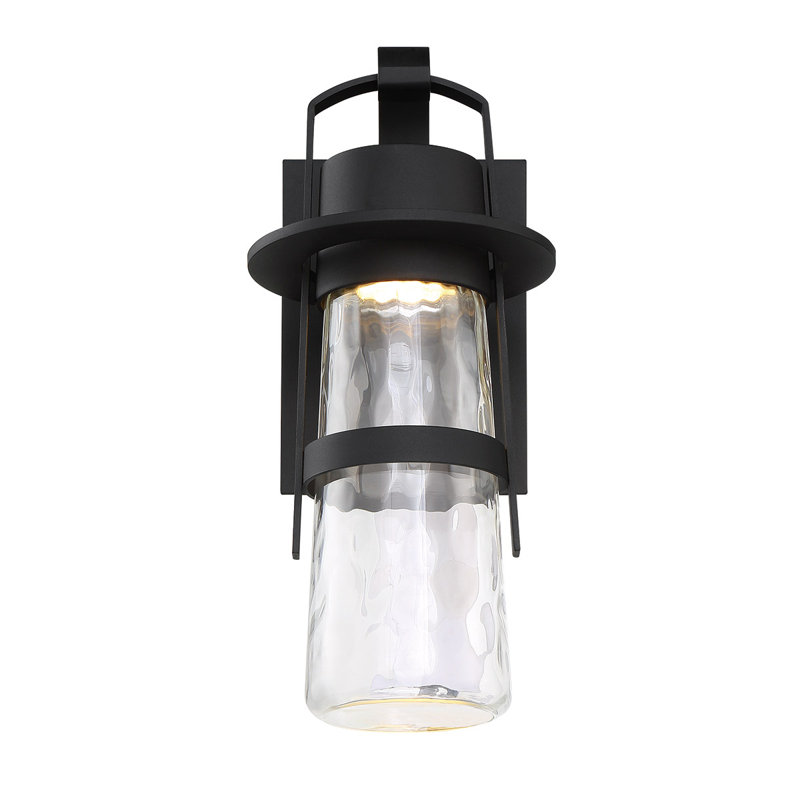 Balthus 1 - Bulb Outdoor Wall Lantern, 16.375" H x 7" W x 8.5" D, Black
