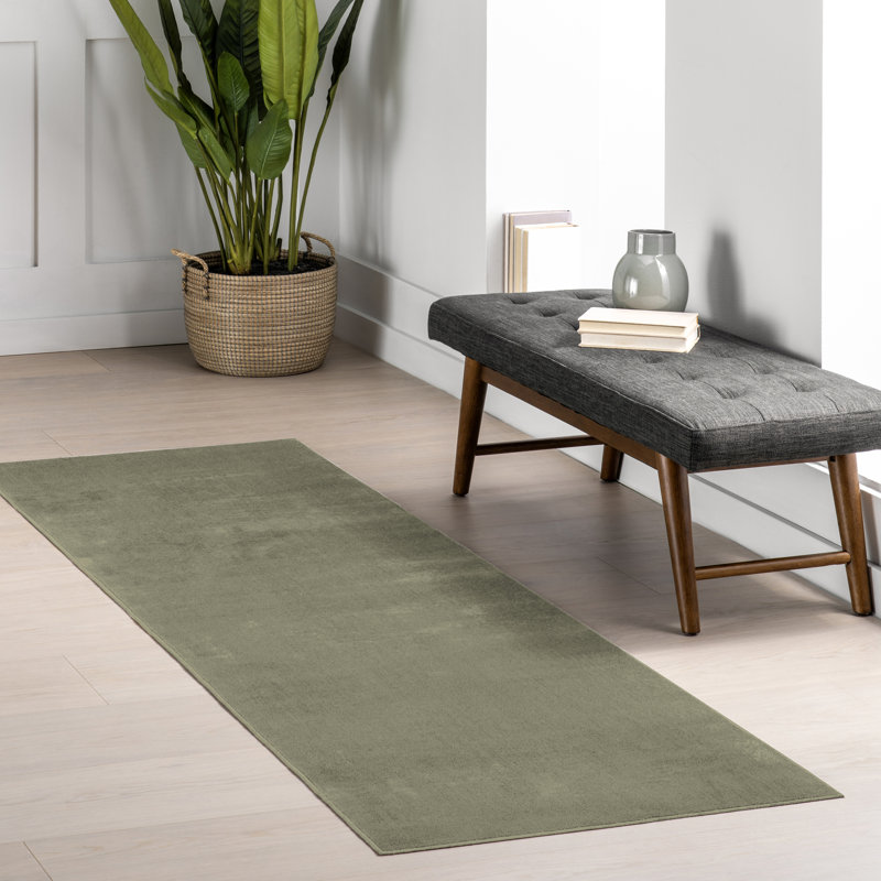 Argelia Solid Machine Washable Area Rug, Runner 2'6" x 8'