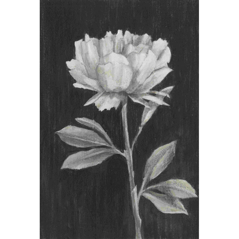 Fleurs noires et blanches III, H 48 po x l 32 po