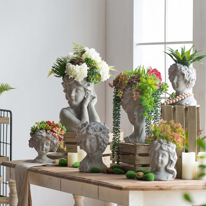 Pot de fleurs statue en ciment Feazell