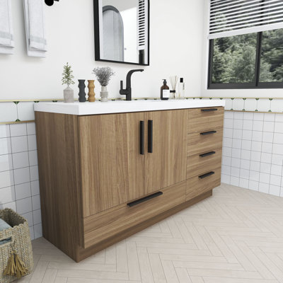 Madrille 60S" Free Standing Vanity With Acrylic Sink