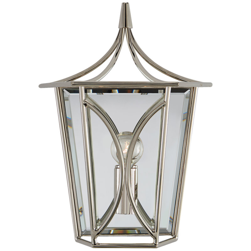 kate spade new york Cavanagh Mini Lantern Sconce, Polished Nickel