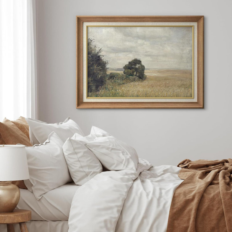 Rustic Countryside Rustic Country Landscape Vintage Nature Wilderness, reproduction d'art encadrée, Pas de tapis
