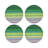 Gradient Green Vegan Leather Round Coasters-119015353