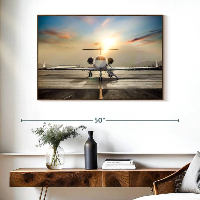 Avion privé, Cadre flottant noyer, 40 po x 27 po