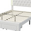 Princess Bed With LED Crown Headboard & Drawer(S), Faux Leather Storage Frame, White & Pink-1547203775-1547995489