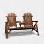 Banc deux places en bois massif, alliant finitions en bois carbonisé, poids : 20,8 kg.
