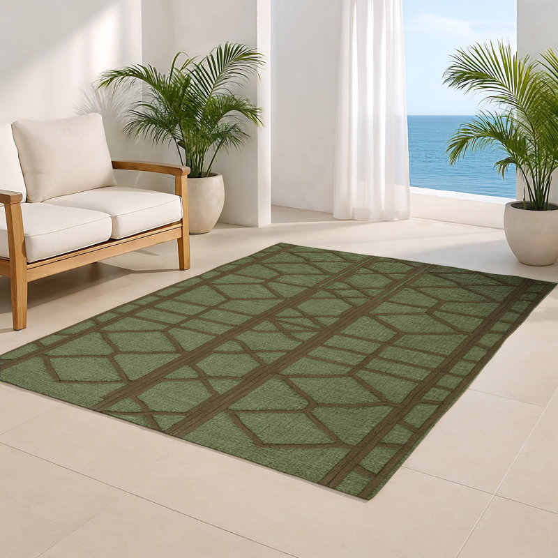 Tapis brun intérieur et extérieur Trellis, Rectangulaire 8 pi x 10 pi