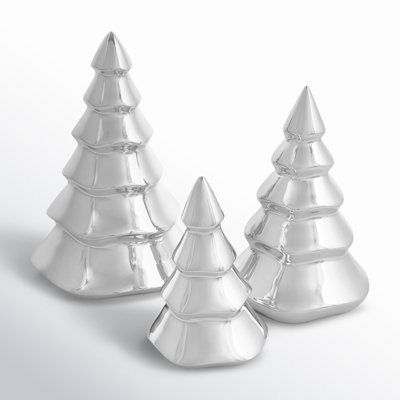 Nambe Mini Christmas Tree Set of 3