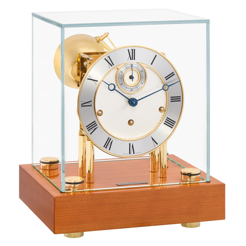 Roman Numeral Wood Quartz Movement / Crystal Tabletop Clock in, Light Cherry