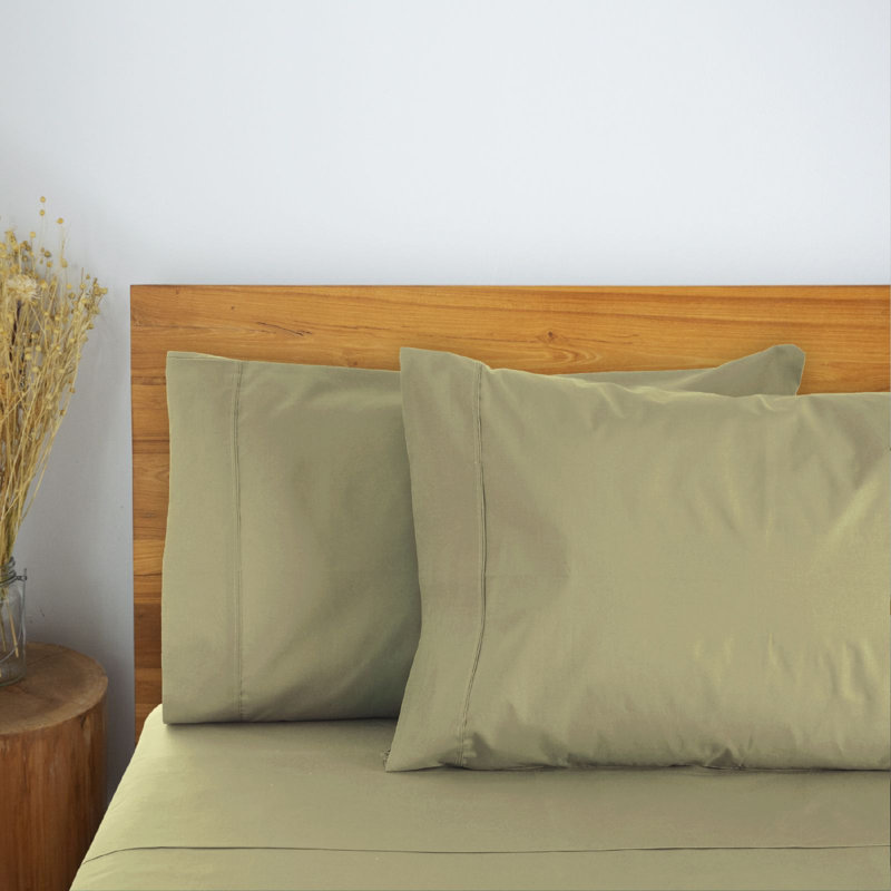Luxclub 4 PC Olive King Silky Soft Cooling Extra Deep Pocket Performance Sheet Set, King Sheet Set with 2 Pillowcases, Olive