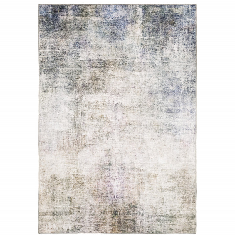 Tapis beige / bleu Addlie, Rectangle 8 pi 9 po x 12 pi